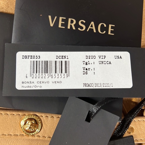 2013 Vintage Versace Large Signature Tote Nude Leather Nicole Kidman Cannes - Picture 3 of 17